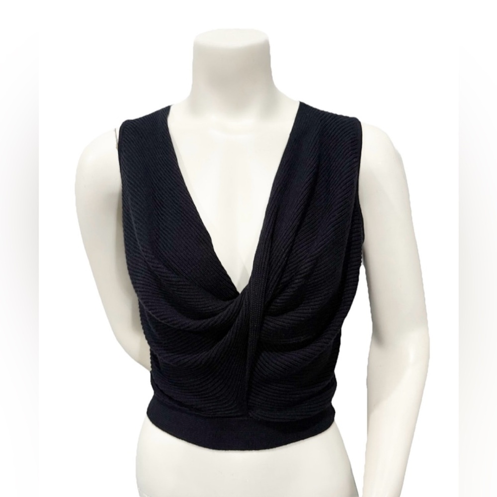 LYR by Splendid Reversible Draped Knit Tank Top XS Black NWT